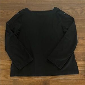 J. Jill Black Long Sleeve Top with Button Detail